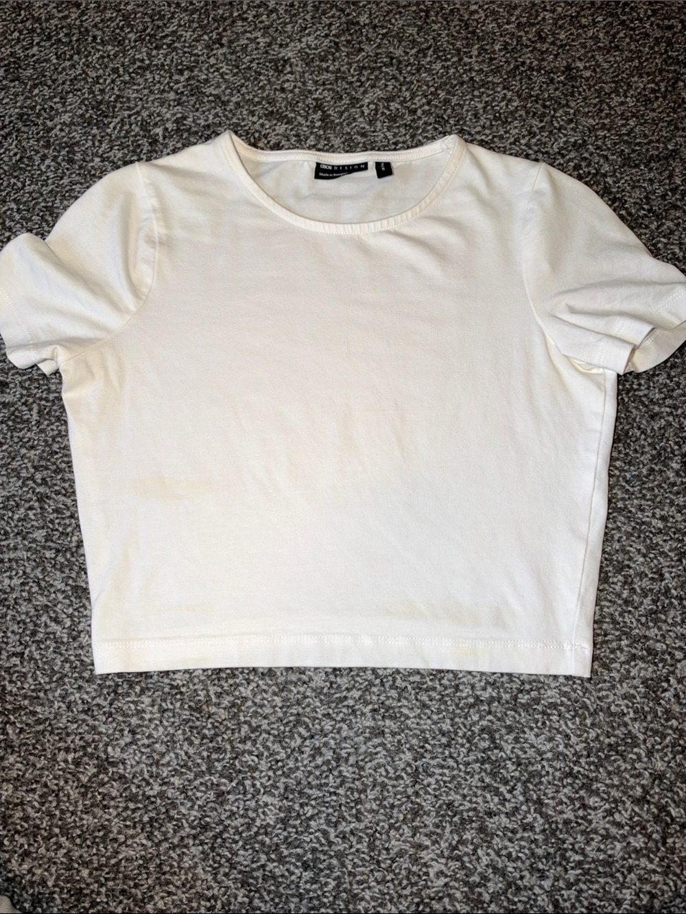 Cropped Crewneck Tee - White